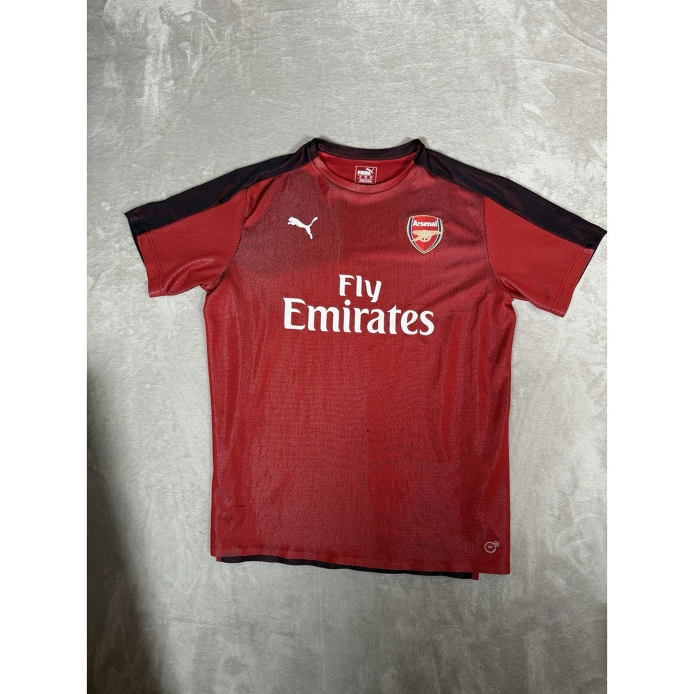 PUMA Arsenal FC Mens XL Soccer Jersey Red Black Fly Emirates DryCell